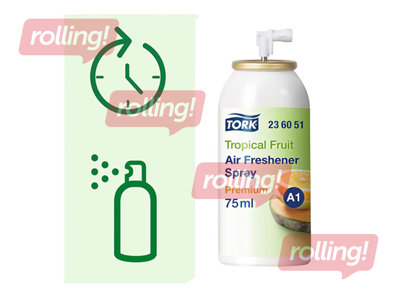 Gaisa atsvaidzinātaja rezerve Tork A1, Fruit, 75ml