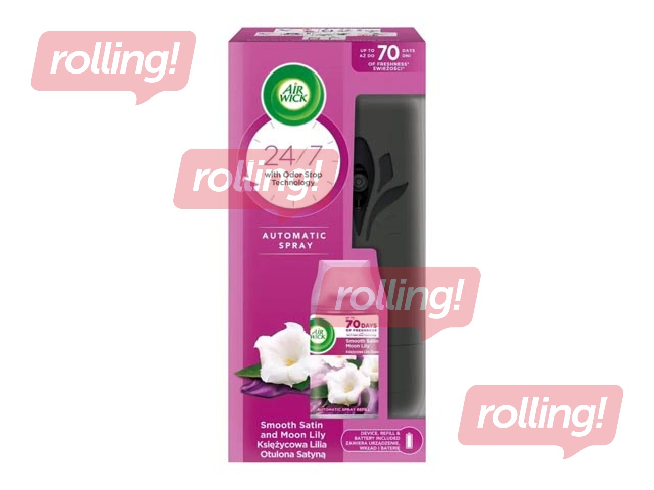 Automātiskā gaisa atsvaidzinātāja komplekts Air Wick, Satin Moon Lily, 250ml