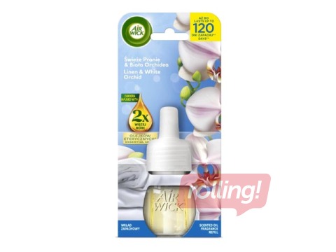 Gaisa atsvaidzinātāja rezerve  Air Wick Electrical, Linen & White Orchid, 19ml