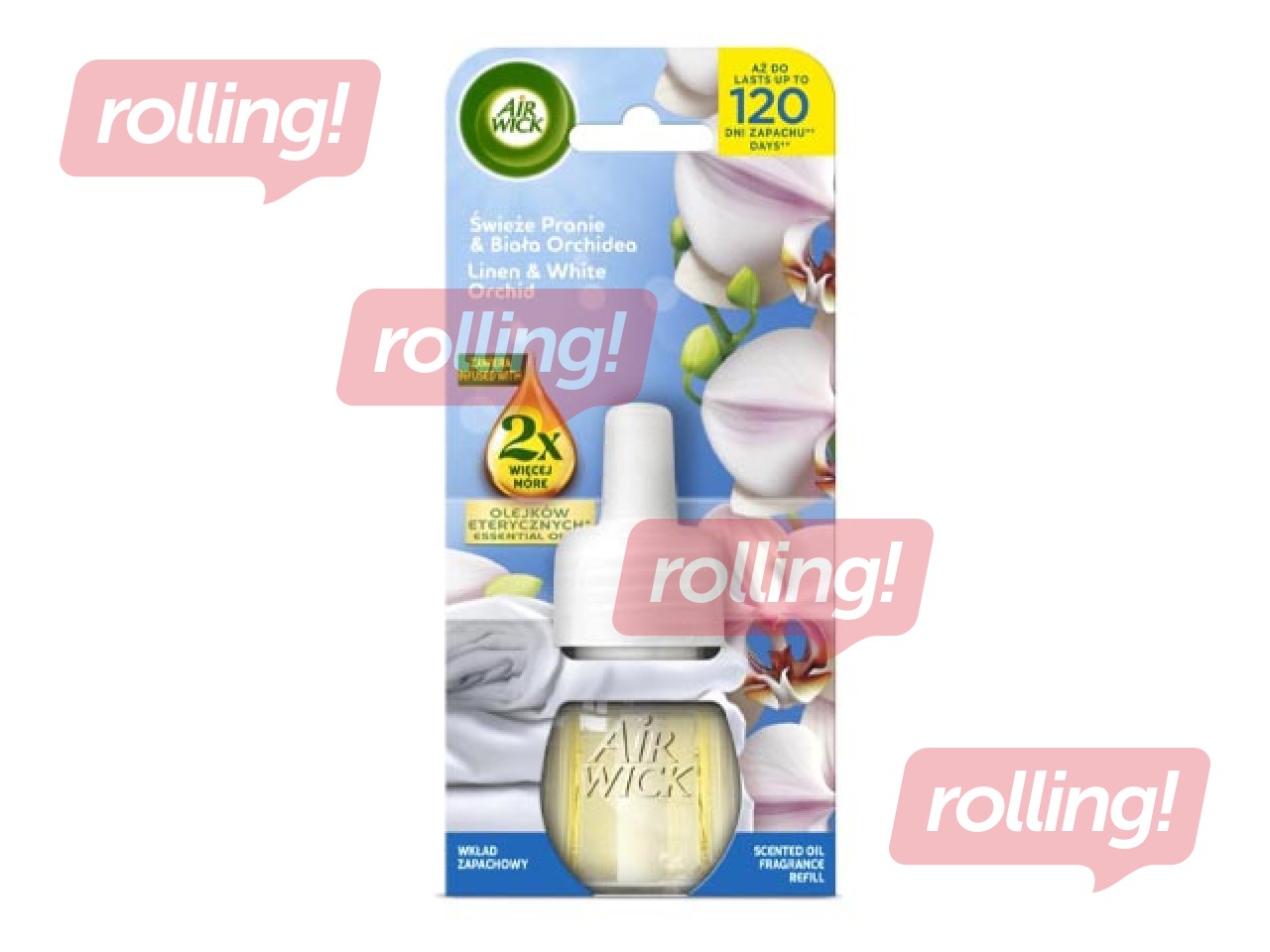 Gaisa atsvaidzinātāja rezerve  Air Wick Electrical, Linen & White Orchid, 19ml