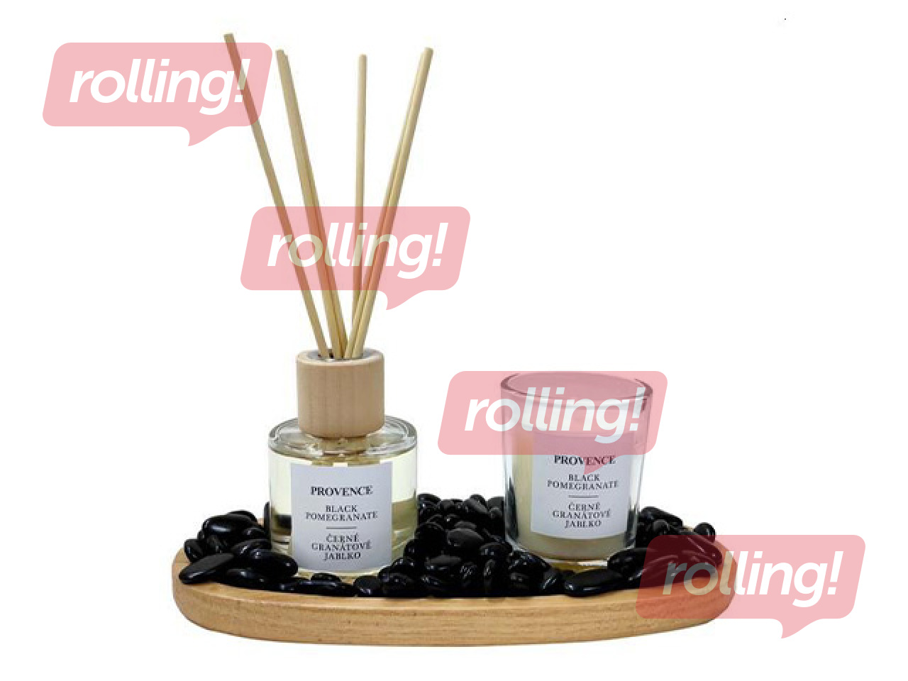 Komplekts Provence Pomegranate, aromātiskie kociņi 50ml un svece 6.5cm