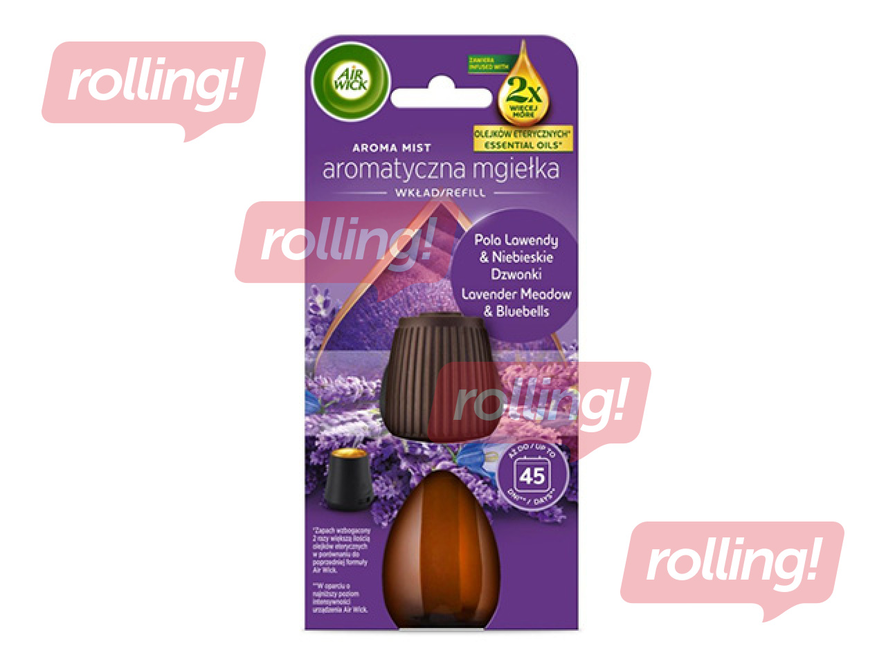 Gaisa atsvaidzinātāja rezerve Air Wick, Aroma Mist, Lavender Meadow & Bluebells, 20ml