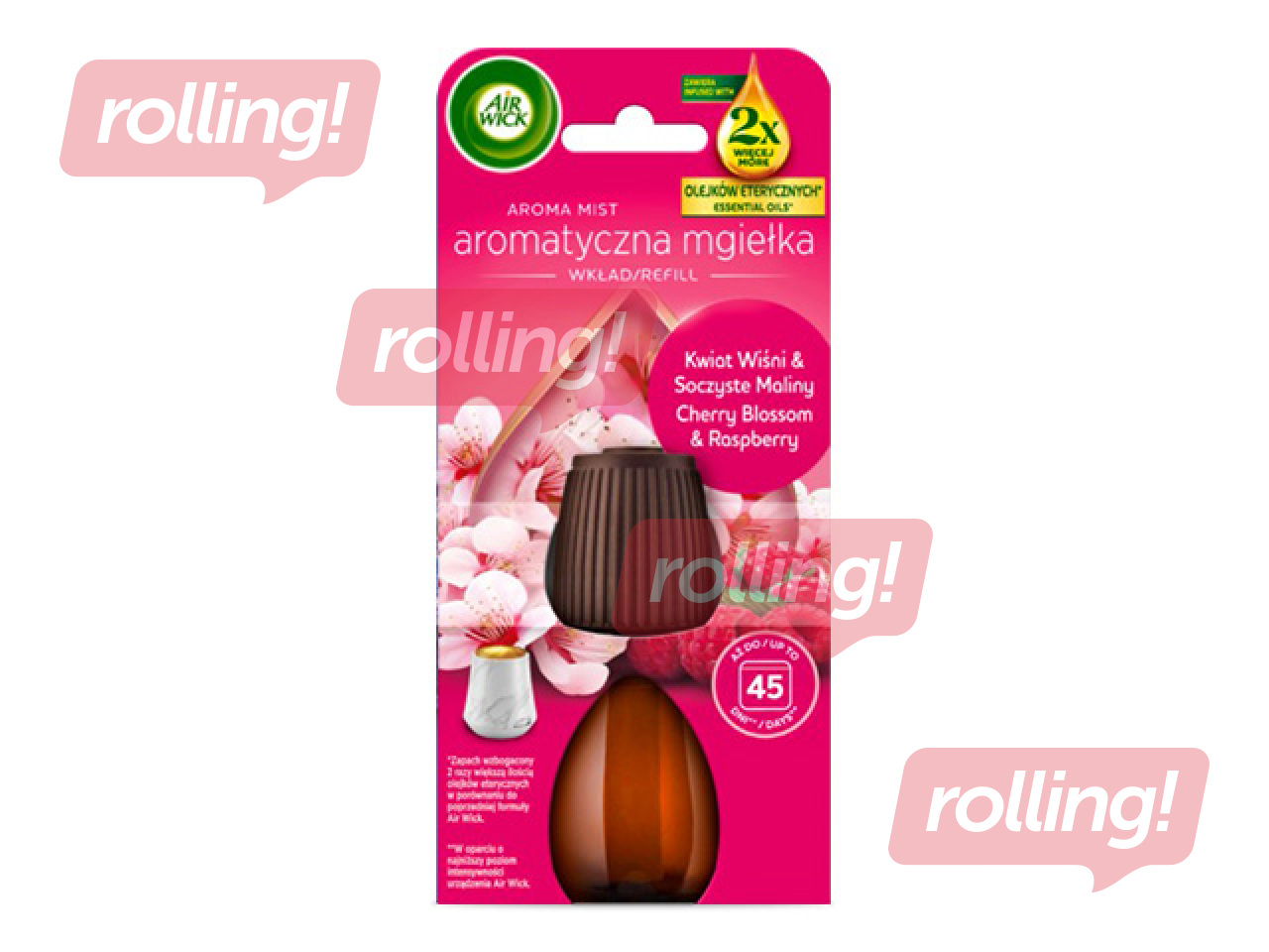 Gaisa atsvaidzinātāja rezerve Air Wick, Aroma Mist, Cherry Blossom & Raspberry, 20ml