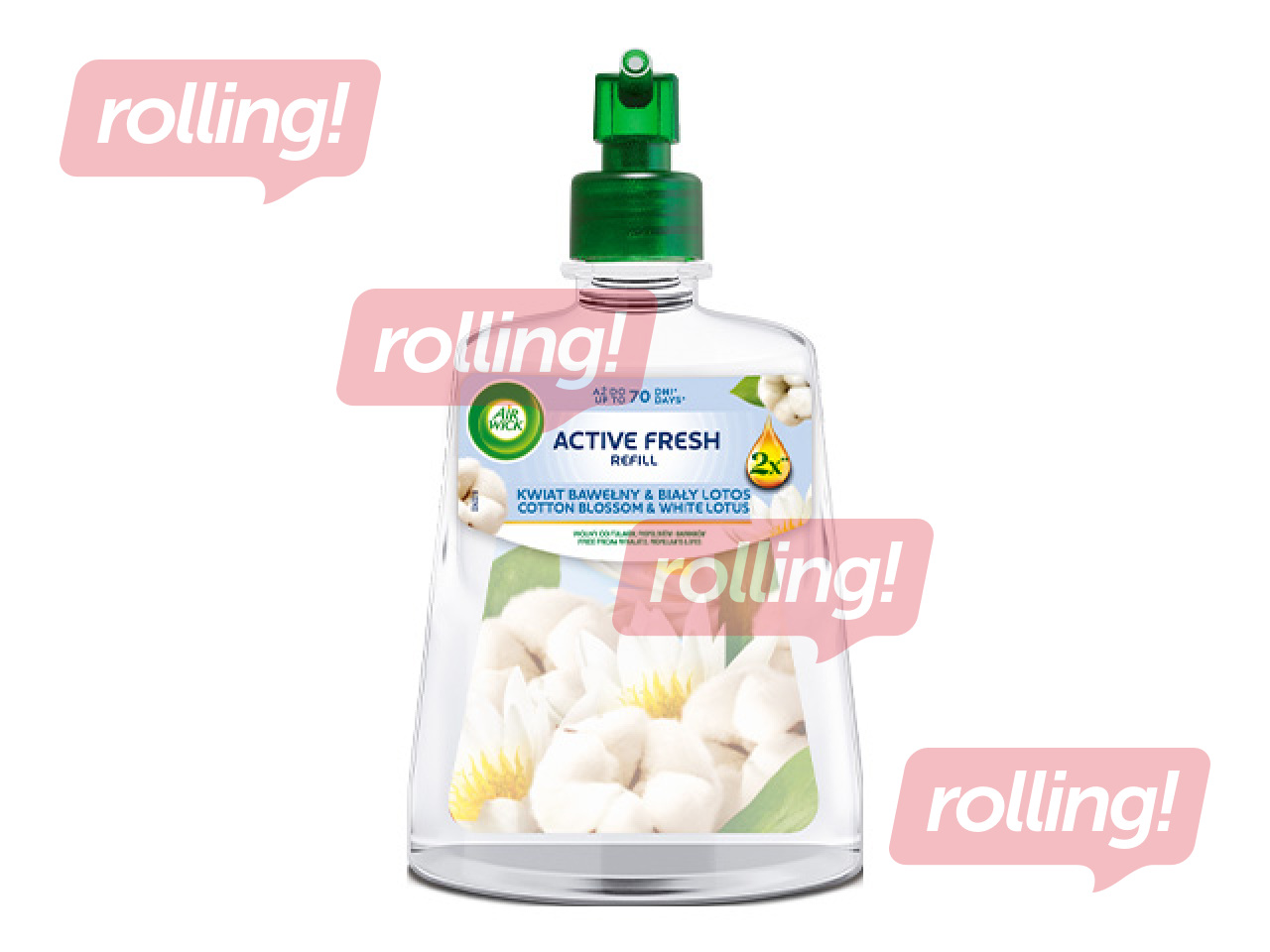 Gaisa atsvaidzinātāja rezerve Air Wick, Active Fresh, Cotton Blossom & White Lotus, 228ml