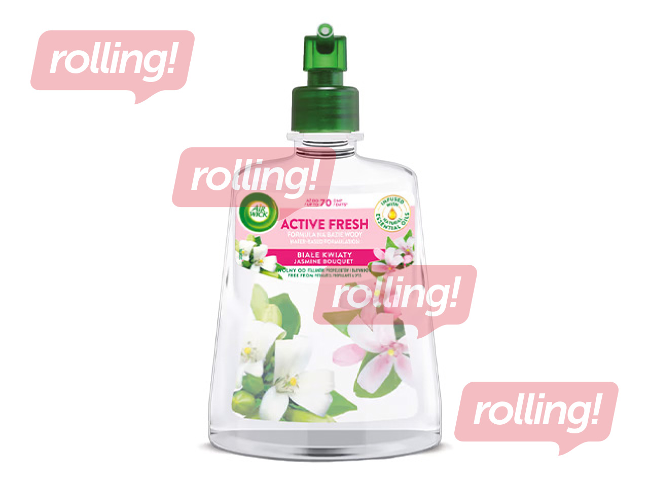 Gaisa atsvaidzinātaja rezerve Air Wick, Active Fresh, Jasmine Boquet, 228ml