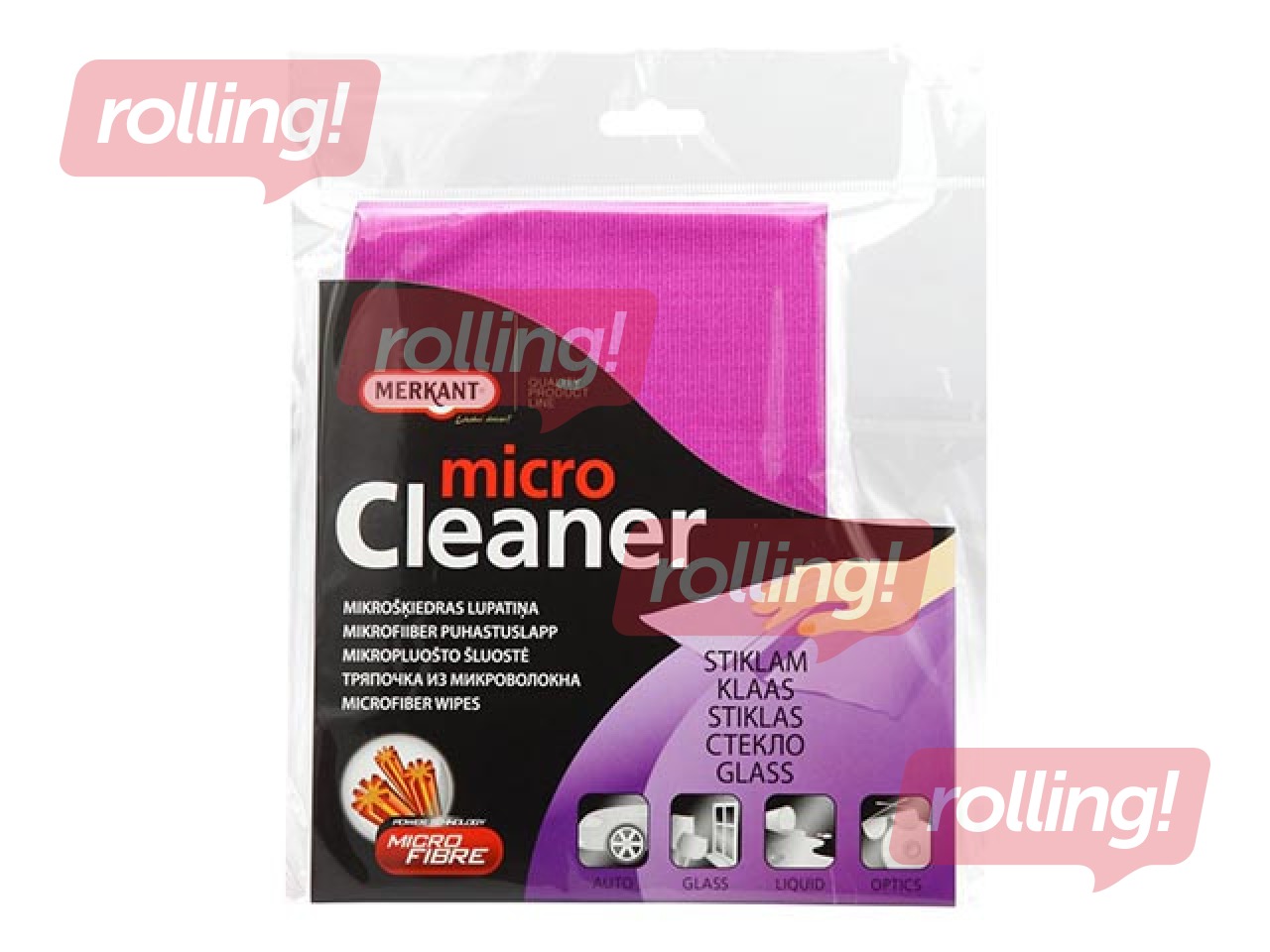 Mikrošķiedras lupatiņa Merkant, 34 x 32 cm, stiklam