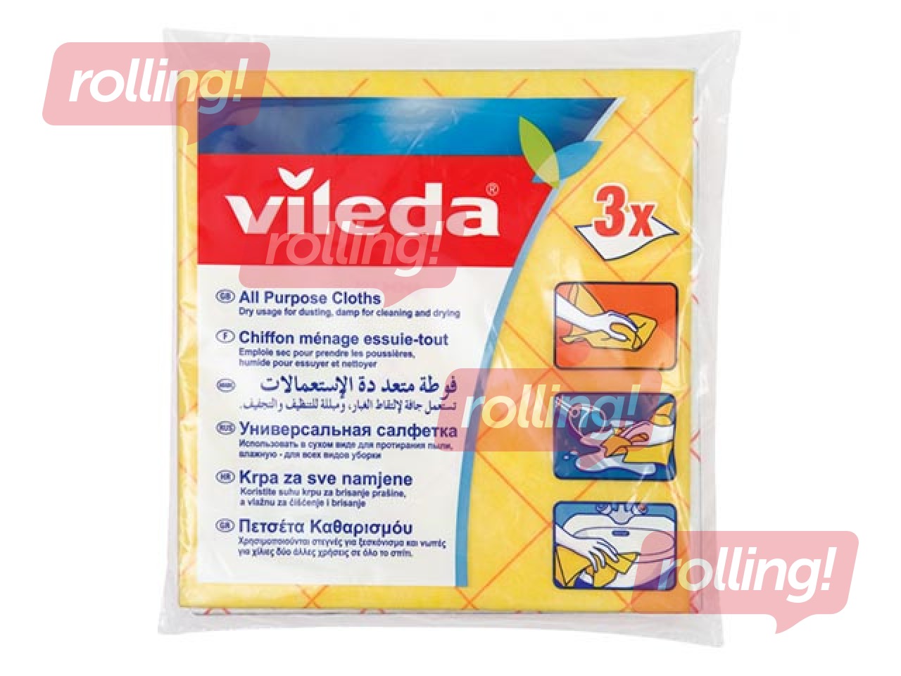 Mitrumu uzsūcošā lupatiņa VILEDA, 3 gab.