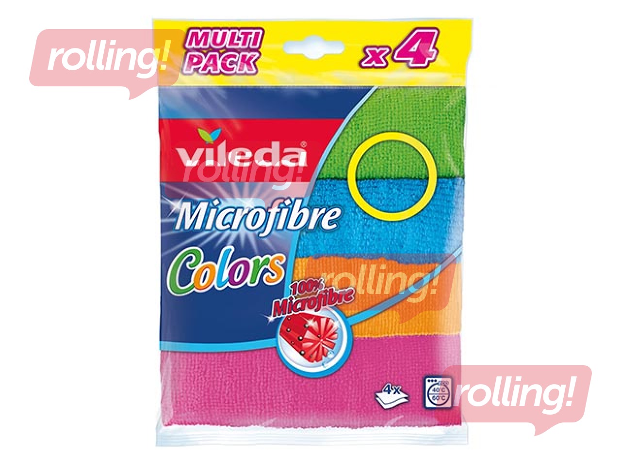 Mikrošķiedras drāna VILEDA  Color, 4 gab.