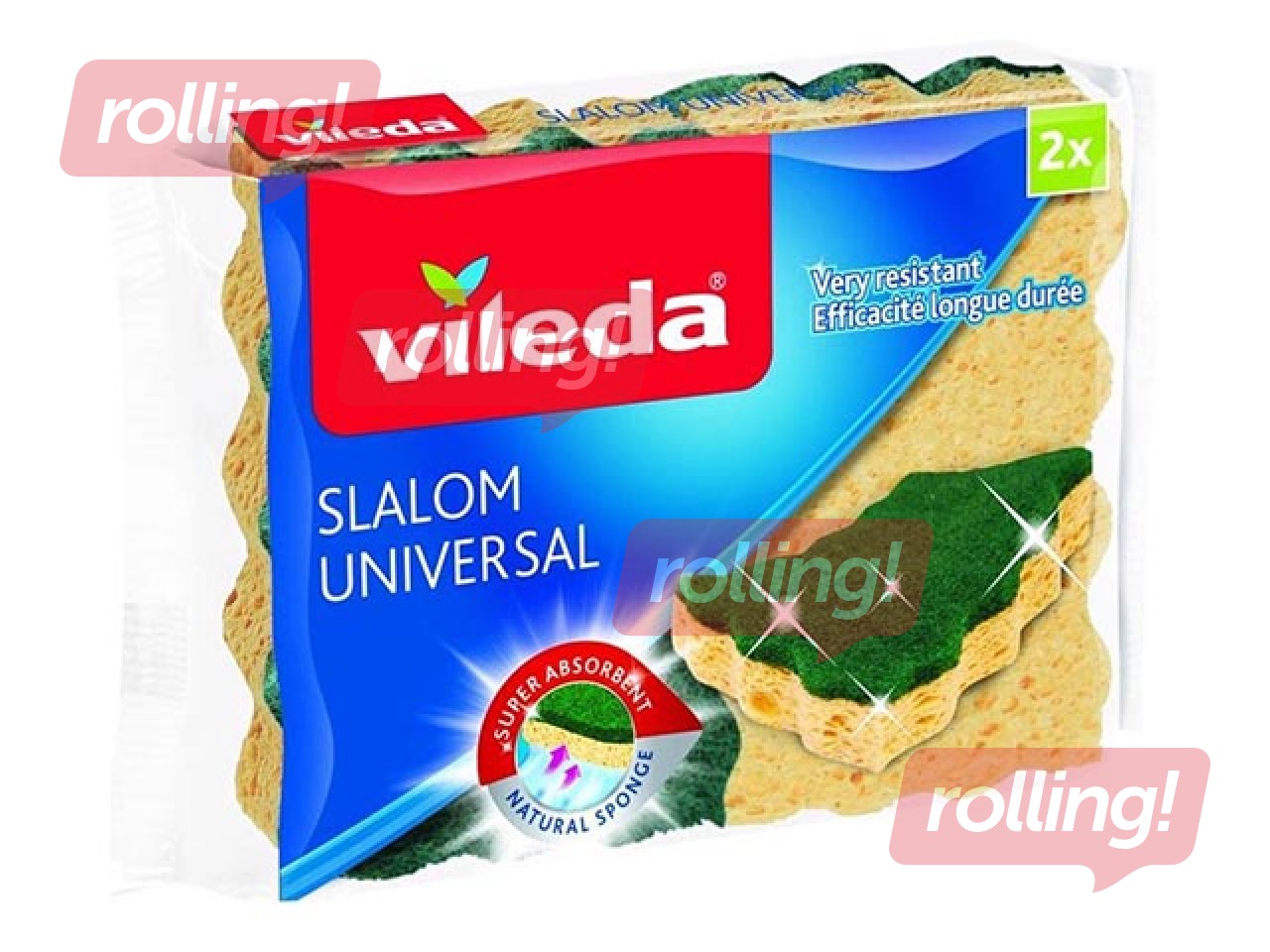 Švammīte trauku mazgāšanai VILEDA Slalom Universal, 2 gab.