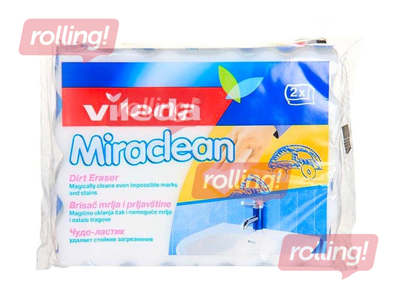 Sponge Vileda Miraclean with foam, 2pcs