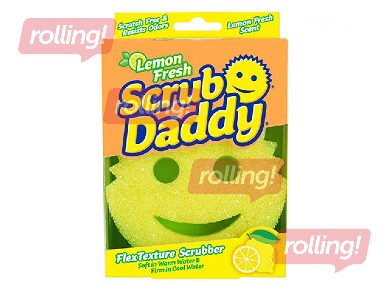 Švammīte trauku mazgāšanai Scrub Daddy, abrazīva ar citrona smaržu, 1 gab.