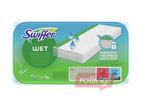 Запасные влажные салфетки для щетки, Swiffer, 10 шт.
