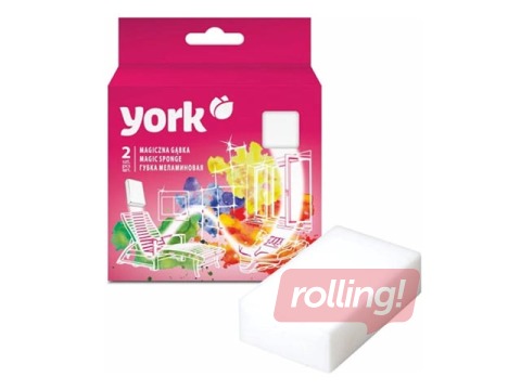 Melamīna sūkļi York, 12×6.5cm, 2 gab.