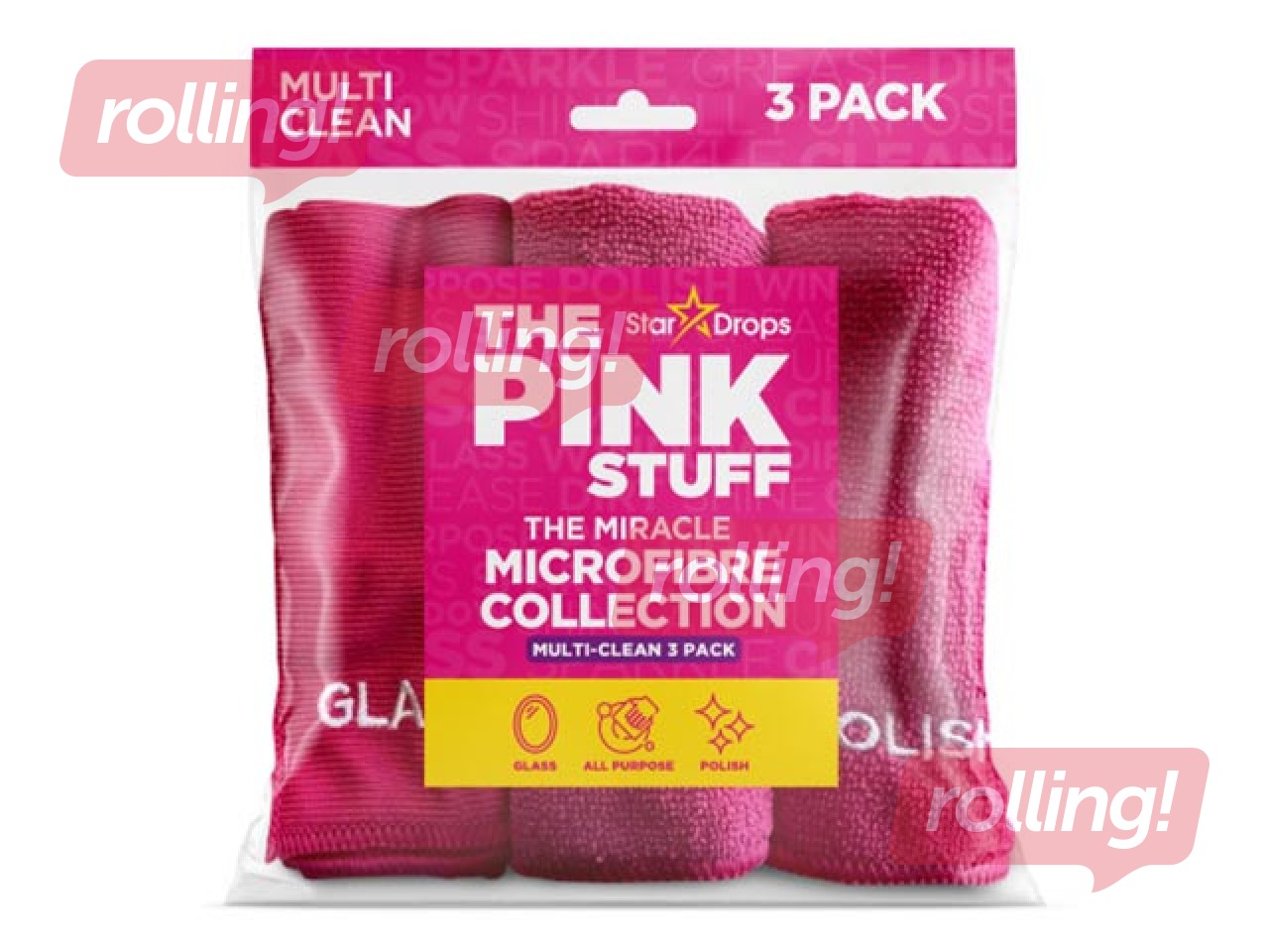 Set of microfiber cloths, The Pink Stuff, 3 pcs.