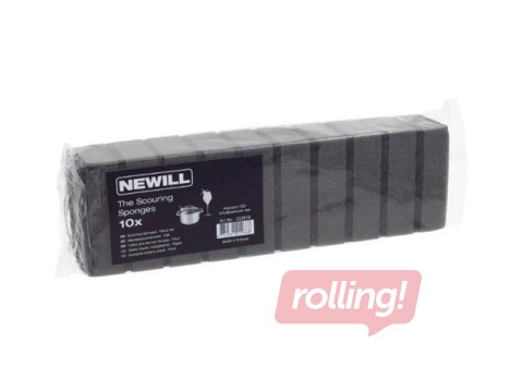 Губки для мытья посуды Newill, черные, 8x5см, 10 шт.