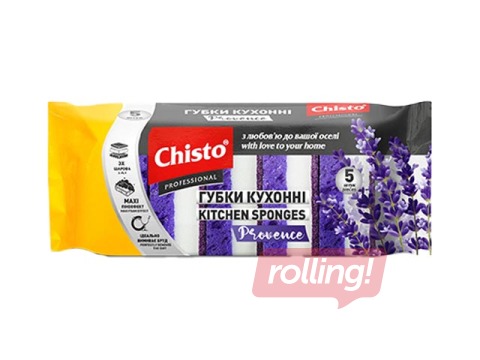 Švammītes trauku mazgāšanai Chisto, Provence, 105x65x45mm, 5 gab.