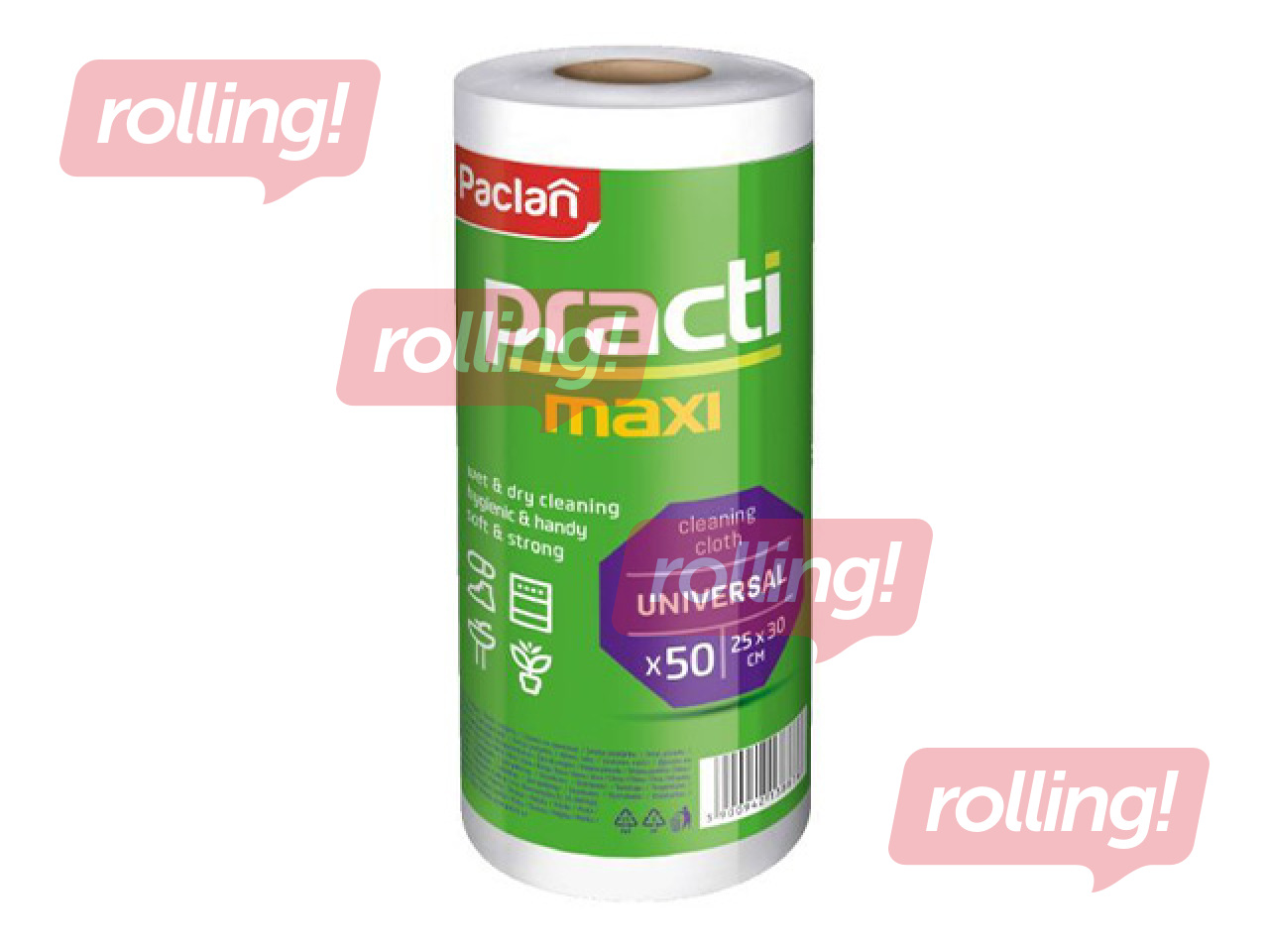 Universal cloths Paclan, on a roll, 25x30cm, 50 pcs.