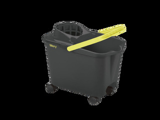 Spainis Mery ar mopa nospiedēju, taisnstūrveida uz riteņiem, pelēks, 14l