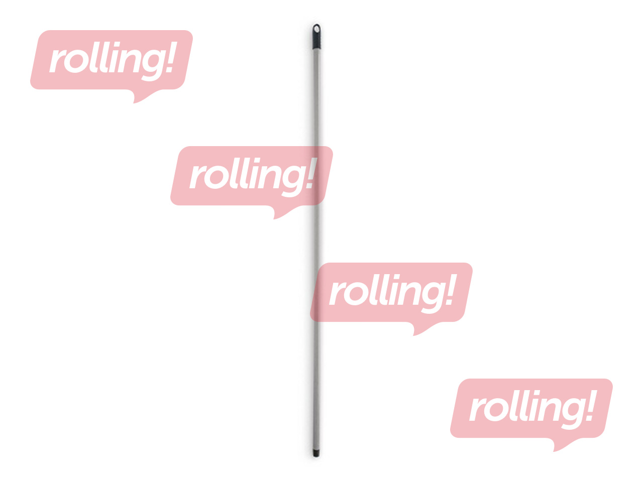 Ручка для щетки Mery, серая, 140см