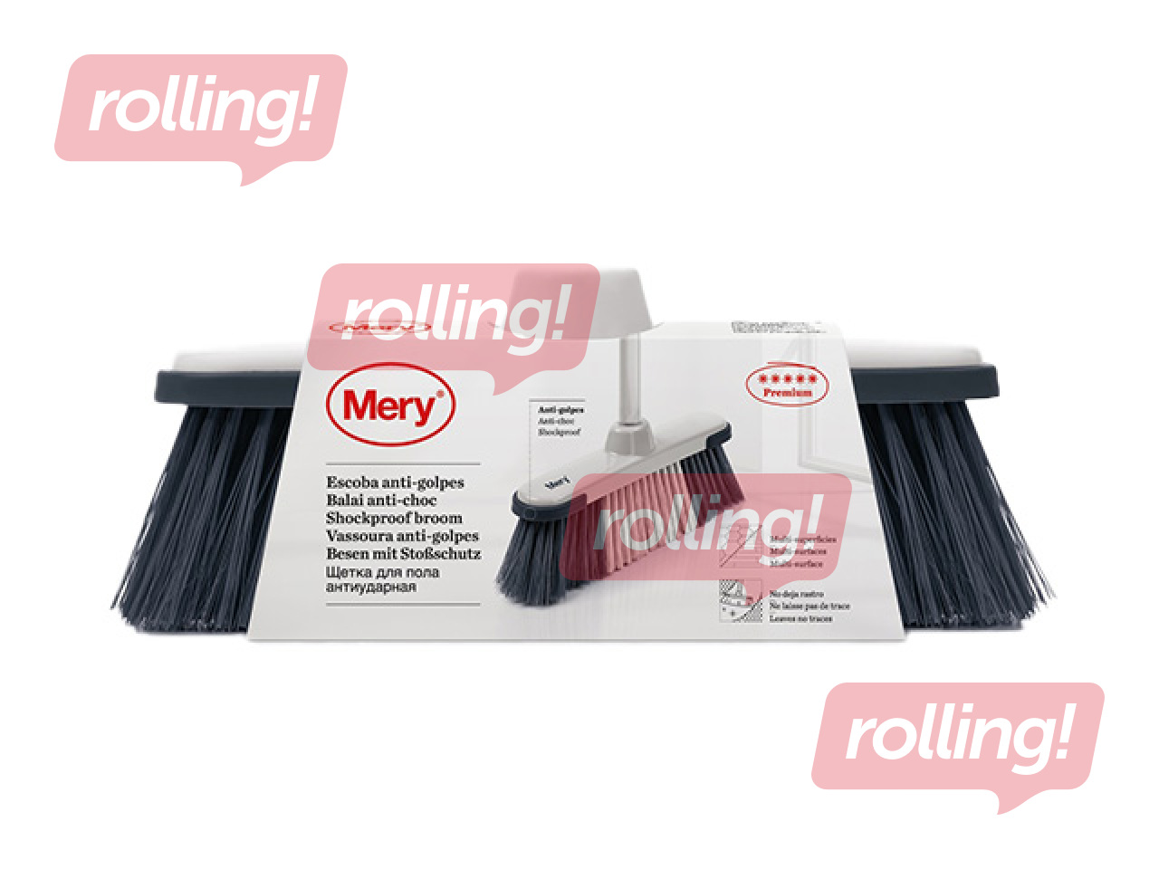 Grīdas birste Mery, ar gumijas maliņu, 28cm