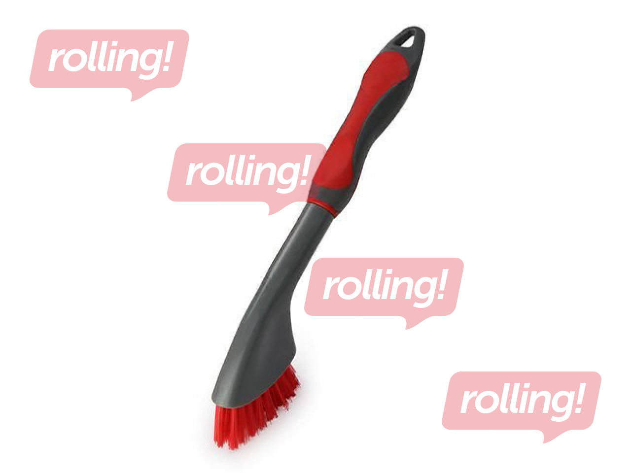 Birstīte Toro, ar kātu, šaurā, sarkana/pelēka, 25cm