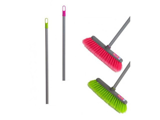 Floor brush with aluminium handle, 125cm (assorted colours)