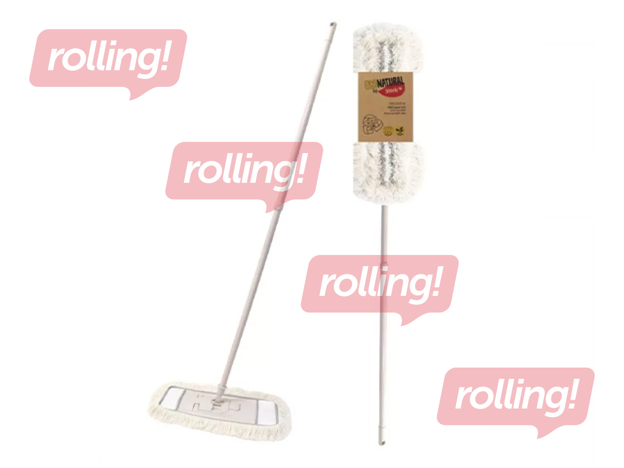 Держатель для швабры York Eco Natural с ручкой и сменной насадкой, 42 см