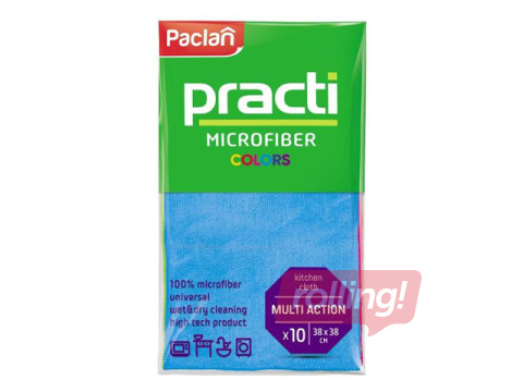 Салфетка из микрофибры Paclan, Practi, разные цвета, 30×30см, 10шт.