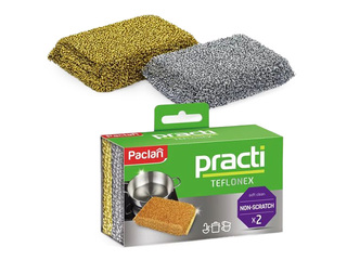Nõudepesukäsnad Paclan, metallist abrasiiv, 11.5×7.5×3cm, 2tk.