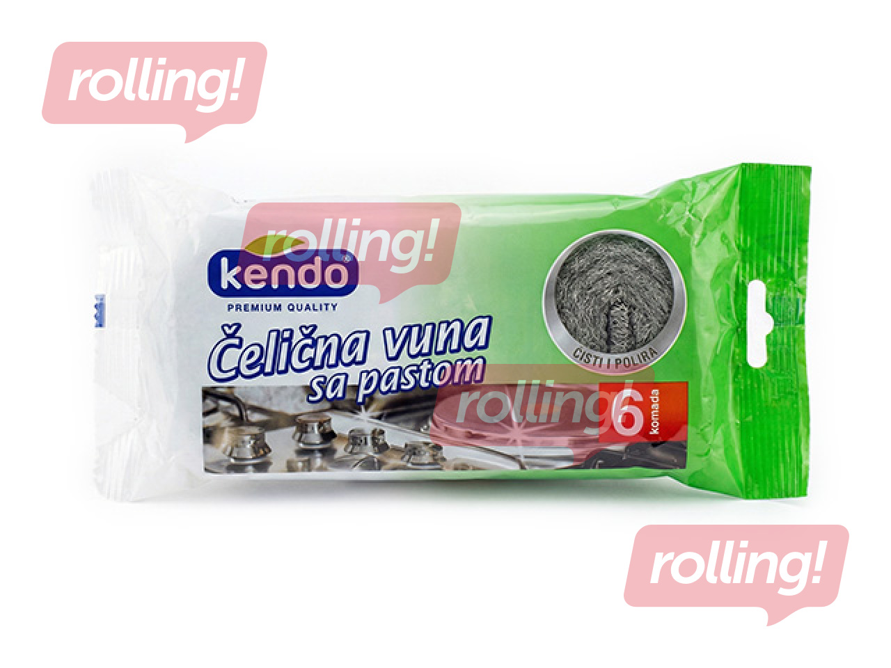 Sūklis katlu tīrīšanai Kendo, piesūcināts, 6 gab.