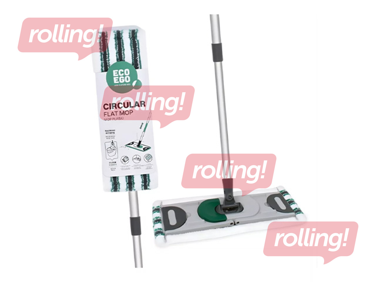 Mopa turētājs York Eco Ego, ar teleskopisku kātu un apmaiņas mopu, 40cm
