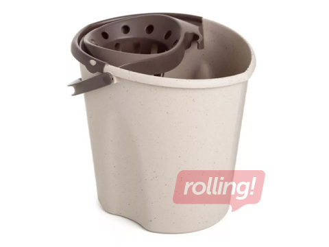 Ведро Tatay Ecohome, с отжимом для швабры, бежевое, 12л