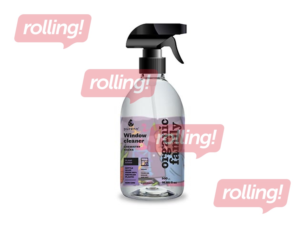 Ökoloogiline klaasi- ja aknapesuvahend lavendli- ja mustikaekstraktiga, 0,5 l