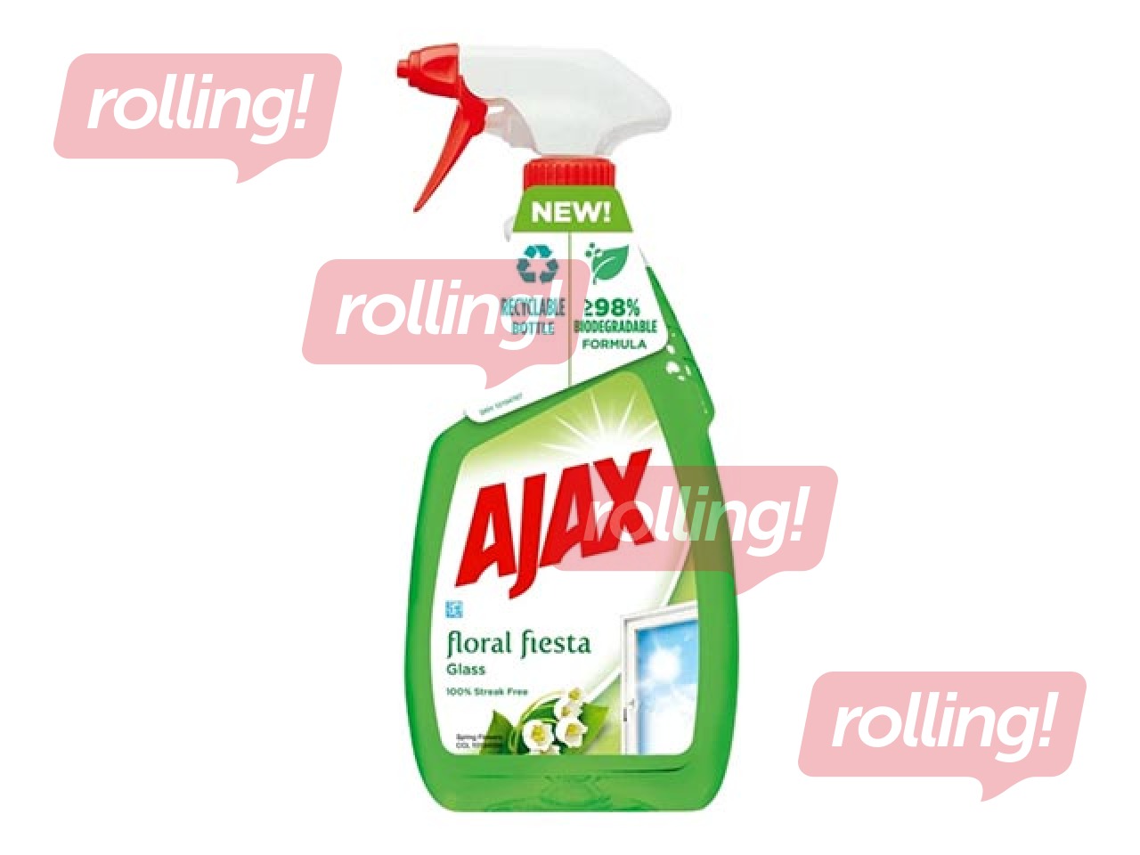 Stiklu tīrīšanas līdzeklis Ajax, zaļš, 500ml