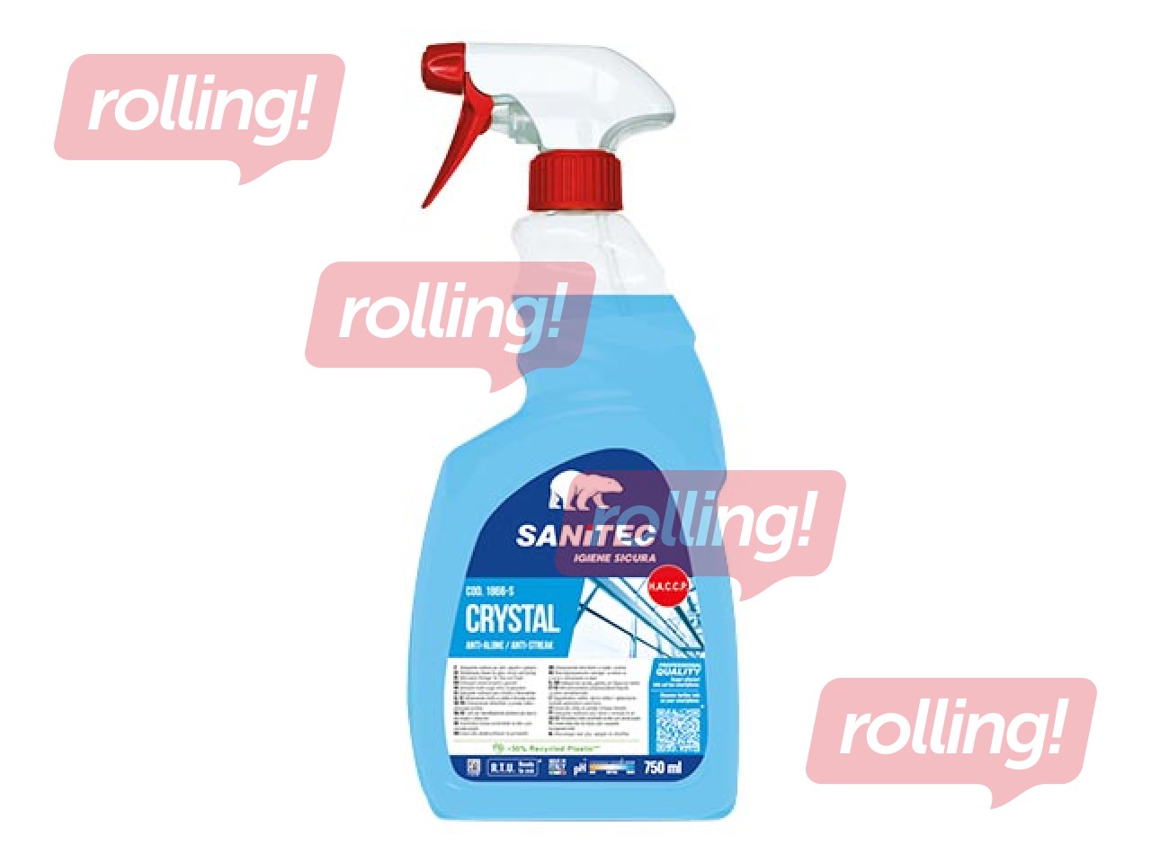 Stiklu tīrīšanas līdzeklis Sanitec Crystal, 750ml