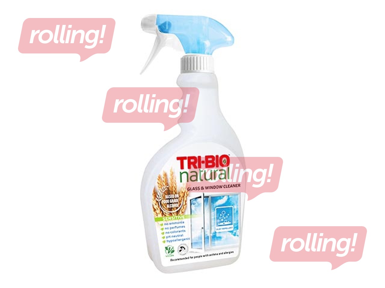 Натуральное эко средство для мытья стекол Sensitive, Tri-Bio, 500ml
