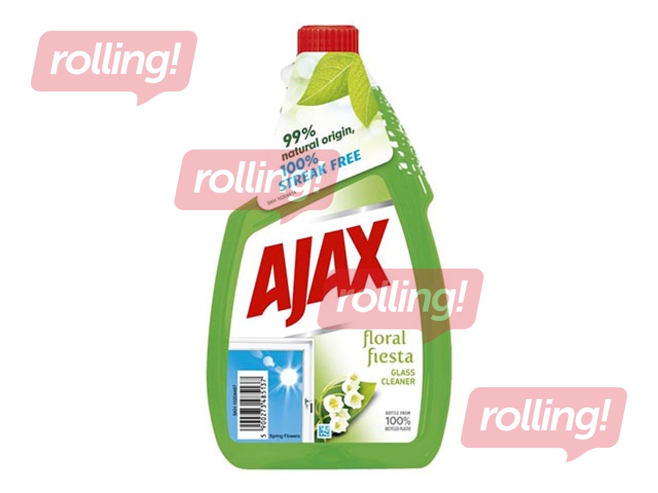 Stiklu tīrīšanas līdzeklis Ajax Spring Flowers green, uzpilde, 750ml