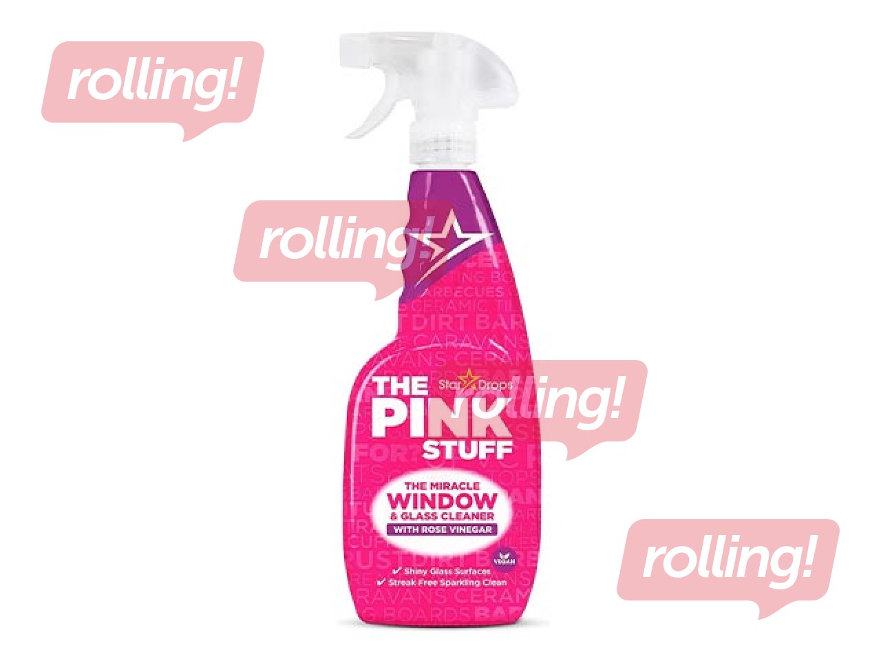 Stiklu tīrīšanas līdzeklis The Pink Stuff ar rožu etiķi, 750ml