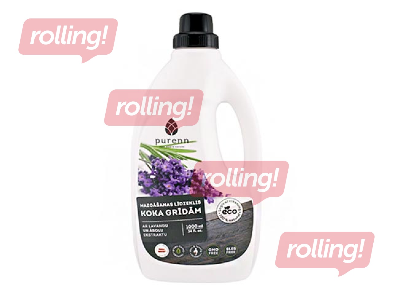 Grīdu mazgāšanas līdzeklis Purenn ar lavandu un āboliem, koka grīdām, ekoloģisks, 1l
