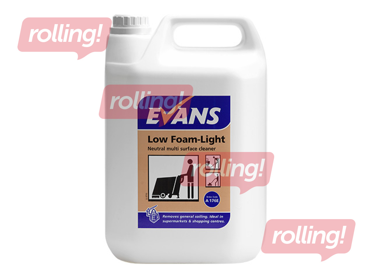 Grīdu mazgāšanas līdzeklis Evans Low Foam-Light, grīdu uzkopšanas mašīnām, 5l