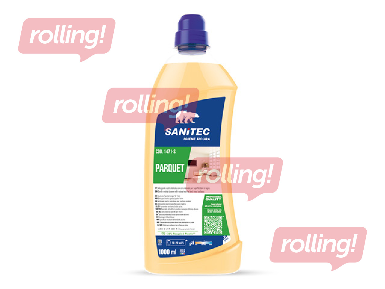 Grīdu mazgāšanas līdzeklis Sanitec Parquet, koka grīdām ar dabīgo vasku, 1l