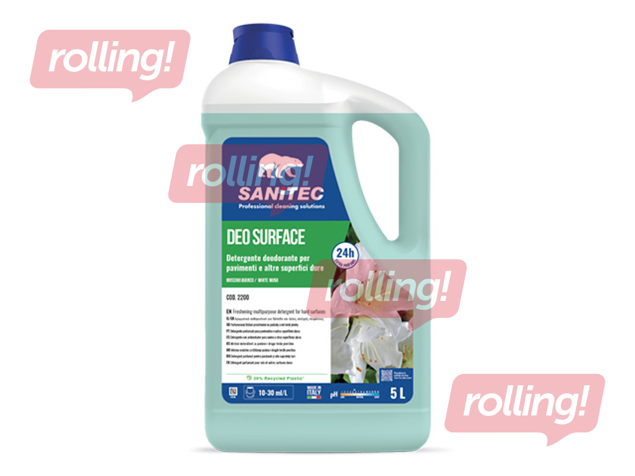 Grīdu mazgāšanas līdzeklis Sanitec Deo Floor, Muschio Bianco, aromatizēts, 5l