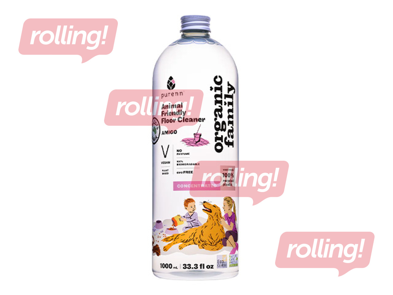 Grīdu mazgāšanas līdzeklis Purenn Amigo, bez aromāta, draudzīgs dzīvniekiem, 1l