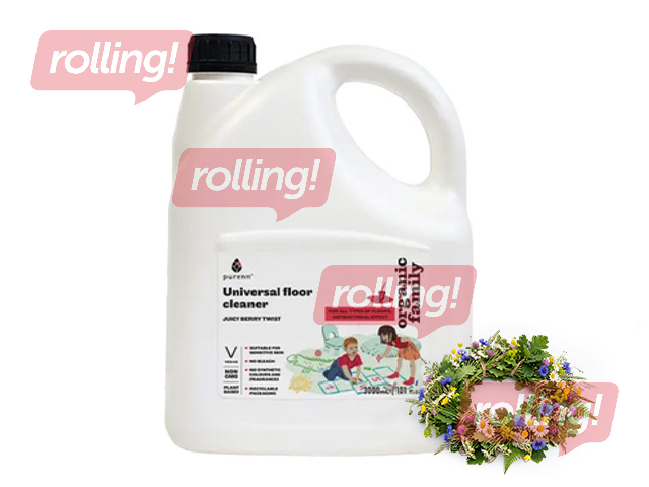 Grīdu mazgāšanas līdzeklis Purenn Juicy Berry Twist, universāls, 3l + Līgo dāvana!
