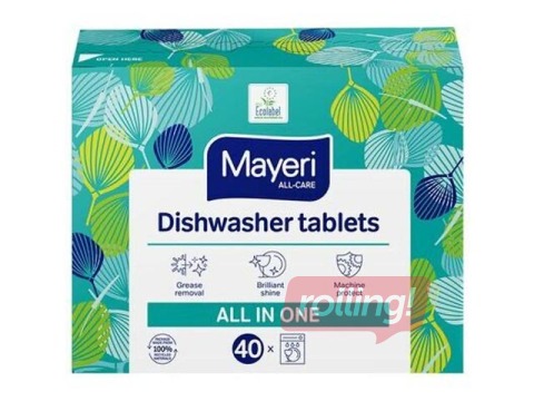 Tabletes trauku mazgājamai mašīnai Mayeri, All-Care, 40 gab.