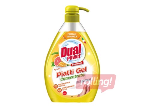 Средство для мытья посуды Dual Power Citrus Fruits, концентрат, 1л