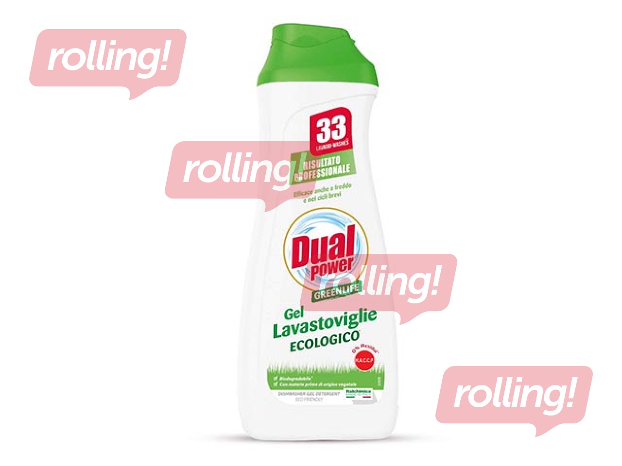 Ekoloģiskā trauku mazgāšanas želeja automātiem Dual Power Greenlife Gel Lavastoviglie, 660ml