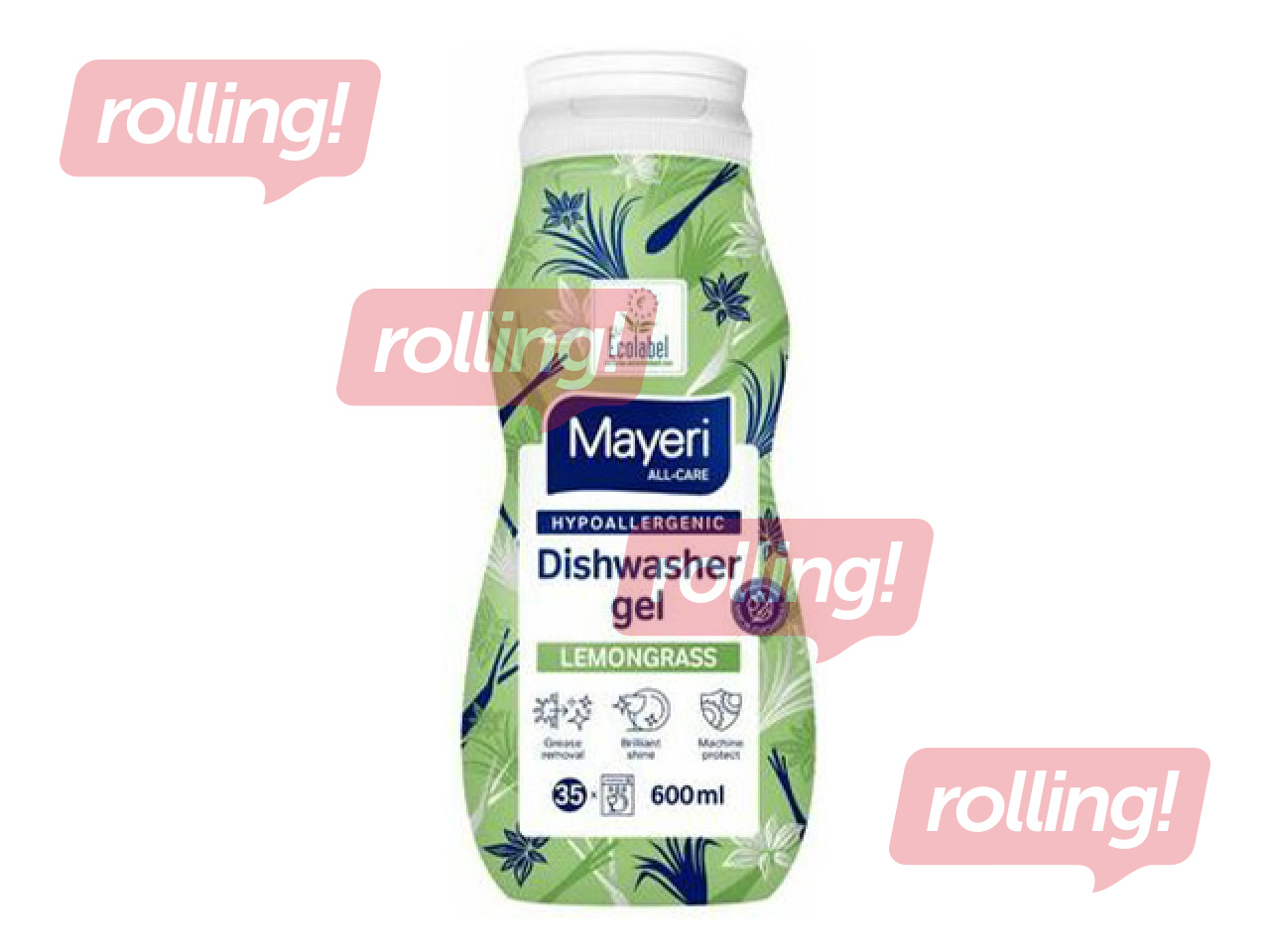 Želeja trauku mazgājamai mašīnai Mayeri, Lemongrass, hipoalerģiska, 600ml