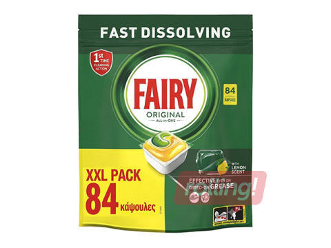 Kapsulas trauku mazgāšanas mašīnai Fairy Original All in One, Lemon, 84gab