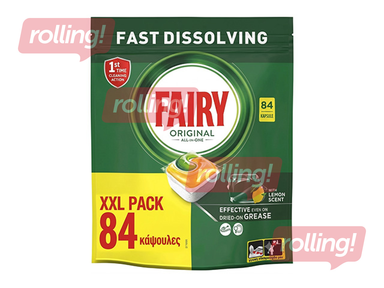 Kapsulas trauku mazgāšanas mašīnai Fairy Original All in One, Lemon, 84gab